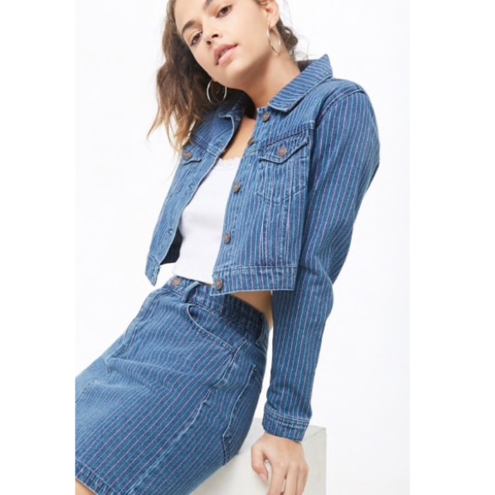 Pinstriped Denim Set